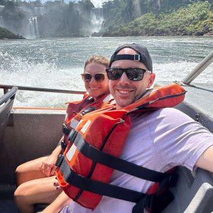 Tailored Argentina _ John and Erin in front of the majestic Iguazu Falls during their Argentina tour